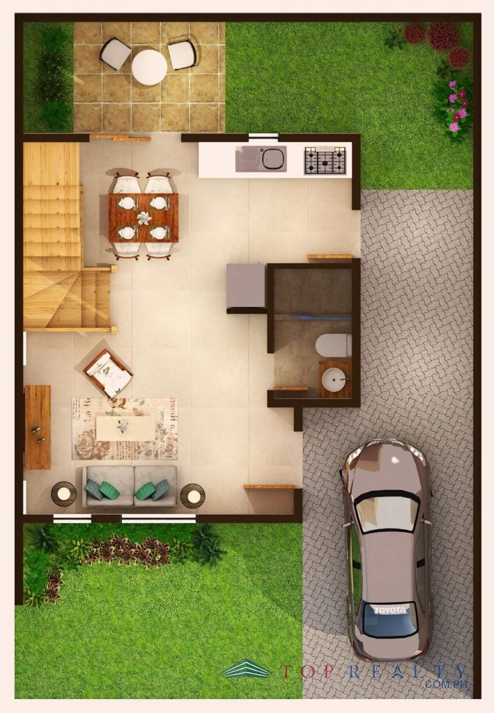 lilac_ground_floor_layout reviera villas house and lot for sale tagaytay aguinaldo highway